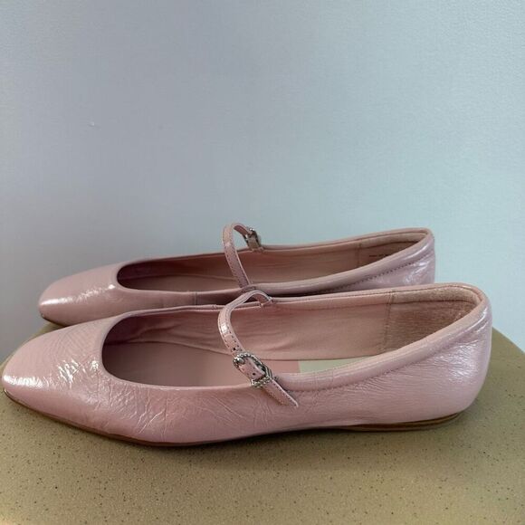 Dolce Vita Women’s Reyes Pastel Pink Crinkle Patent Leather Classic Ballet Flat - Picture 9 of 15